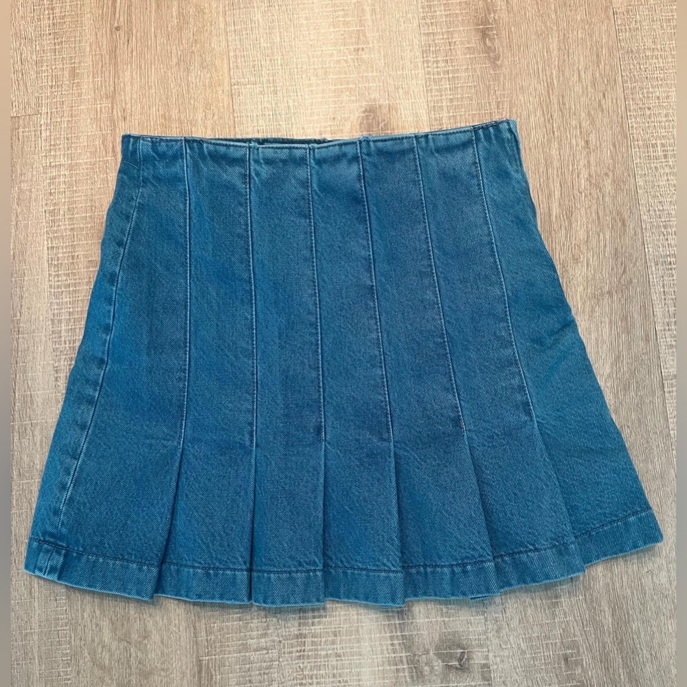 Zara Pleated Jean Skirt